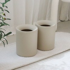 Promade Tools 甜甜圈造型開放式垃圾桶 2入, 沙米色, 1套