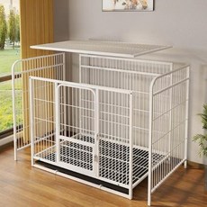 方管加粗室內寵物狗籠 屋頂款 70 x 52 x 78cm 白色, 70 x 52 x 78cm, 76 x 76 x 13cm, 1個