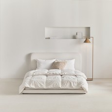 퍼니코 빈 슬림형 아쿠아텍스 패브릭 침대 프레임 단품 방문설치, 소프트 아이보리