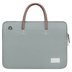 Macbook 電腦包 隱藏式手提筆電收納包 防潑水大容量防摔內膽包 灰綠色, 13寸(36 x 26cm), 1個