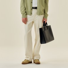 MIND BRIDGE 男款寬米白色牛仔褲 MZDP0155