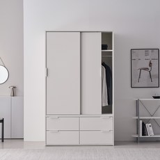 웰퍼니쳐 트로이 슬라이딩 옷장 1200 서랍장형 방문설치, 화이트