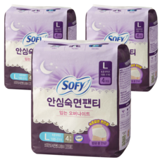 안심숙면팬티 입는 생리대, 4매입, 3개