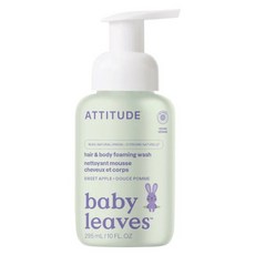 ATTITUDE 艾特優 嬰幼兒2合1泡沫洗髮沐浴露 甜蘋果 0歲以上, 295ml, 1瓶