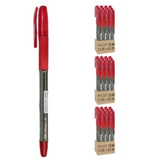 PILOT 百樂 BPS-GP-M 舒寫筆 1.0 (12 支) 套裝, 紅色, 3盒