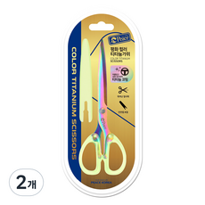 피스코리아 칼라티타늄 캡가위, 혼합색상, 2개