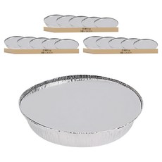 百貨King 加蓋圓形鋁箔料理盒 Set 5個 鋁箔材質, 18.2 x 18.2 x 4.3cm, 18.2cm, 3組