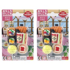 Iwako 造型橡皮擦 Set, 咖啡店 綜合色, 2組
