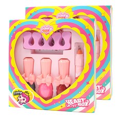 粉紅公主粉紅心形化妝盒, 心B套裝, 2組