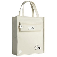 大容量學生補習手提書袋，帆布材質，28.5cmx34cmx12cm - 白色, 28.5 x 34 x 12cm