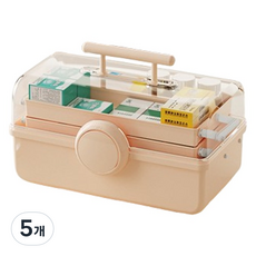 Rediello 便攜急救箱化妝品收納盒 粉紅色, 5個