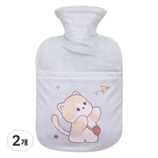 O'belle 簡約熱敷袋 淡綠色貓咪 S, 2個