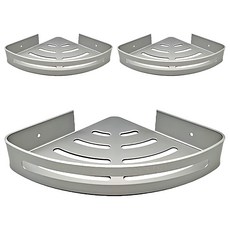 超級工廠 無痕貼片款 浴室三角置衣架, 消光銀, 3入