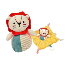 OceanBaby 啟蒙抓握安撫巾娃娃 絢彩童獅 刺激視覺發展 觸覺體驗, 1個