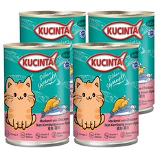 KUCINTA 科西塔 大貓罐, 鯖魚+雞肉, 富含OMEGA3, 維生素和礦物質, 400g, 4罐