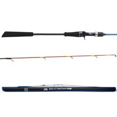 Abu Garcia Salty Fighter MX Ika Metal 透抽釣竿 642MLS, 黑色 + 藍色 + 紅色 + 金色