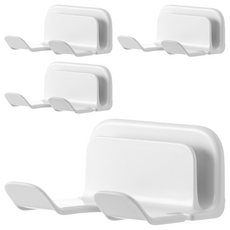 懶角落 壁掛吹風機置物架, 太空鋁材質, 防水防鏽, 超強耐重, 白色, 4個