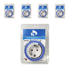 DONG HWA 方形插座定時器 電氣設備配件 1孔 DH-07, 40mm, 5個, 混色