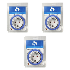 DONG HWA 方形插座定時器 電氣設備配件 1孔 DH-07, 40mm, 3個, 混色