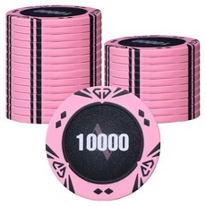 AAHM 鑽石撲克籌碼 10000, 藕粉色, 25個
