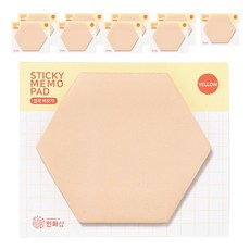 민화샵 육각 접착 메모지 I230022, 노랑(I230022B), 10개