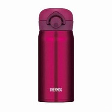 THERMOS 膳魔師 我的設計系列 真空隔熱保溫瓶 超輕量 一鍵彈開式瓶蓋 保溫保冷效果佳 造型名字貼紙隨意設計, 莓果紅色, 350ml, 1個
