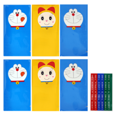 BANDAI 哆啦A夢飯團包裝紙 6枚入 (3種x各2張) 附束口貼, 1包