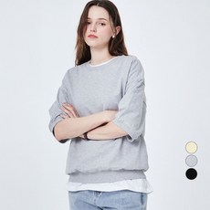 ELLE PARIS 라운드넥 반소매 맨투맨 스웻셔츠