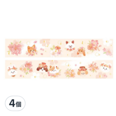 CARD LOVER 信的戀人 櫻花時系列 燙金和紙膠帶 30mm x 5m, 動物聚會, 4個