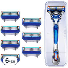 스윗럭셔리 5중날 면도기 + 면도날 8p 세트, 6세트