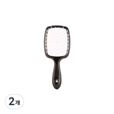 JENTEULHANHYEONGJEDEUL 通風網格透氣美髮造型梳, 黑色 + 白色, 2個