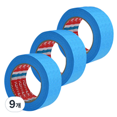 다다 칼라 마스킹 종이테이프 30mm x 15m, 블루, 9개