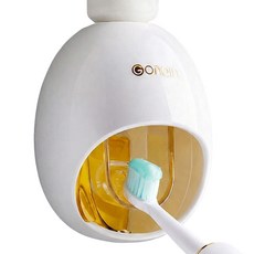 HANBOMNURI 免鑽孔自動牙膏擠壓器, 1個, 黃色