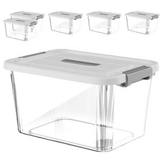 收納整理箱 中款, 透明色, 6個