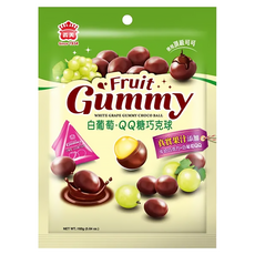 義美 白葡萄QQ糖巧克球, 160g, 1袋