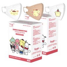 eorinsum Sanrio 時尚藝術圖案彩色口罩 中型, 布丁狗, 2個, 30入