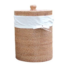 라탄샵 원형라탄 햄퍼 바구니 S507 소, 혼합 색상, 1개