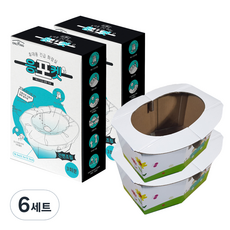 ONLYING 휴대용 긴급 화장실 응포켓 3회분, 6세트, 혼합색상