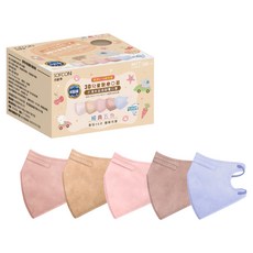 SOFCON 舒膚康 水駐極靜電口罩 3D兒童醫療口罩 未滅菌, 50片, 1盒, 5色