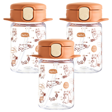 릿첼 AQ 슬림 빨대컵 R, 브라운, 3개, 160ml
