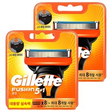 新吉列 Fusion 手動剃須刀片, 8入, 2組