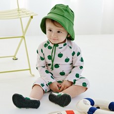 IAMBEBE 兒童款甜美蘋果連身太空服防曬衣一體式泳裝