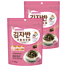 韓味不二 兒童海苔酥，添加7種蔬果海鮮與堅果，40g, 混合口味, 2包