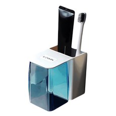 免釘壁掛式牙刷漱口杯置物架, 銀色, 1個