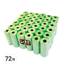 도담펫 반려견 휴대용 리필 배변봉투, 그린, 15개입, 72개
