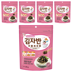 韓味不二 兒童海苔酥，添加7種蔬果海鮮與堅果，40g, 混合口味, 5包