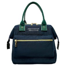 Sayaka 紗彌佳 日系時尚美型大容量午餐袋/野餐包/保冷午餐袋/手提包, 口袋大開口設計, 防水防油鋁箔材質, 藍色, 1個, 23.5 x 17 x 25cm