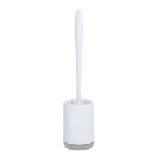 馬桶刷套組(升級款), 太空鋁材質, 免釘膠安裝, 附置物架, 白色, 1組