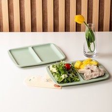 Monoware Attihome 纖瘦減重餐盤, 薄荷綠, 2個