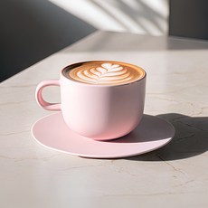 BOWLBOWL 韓國製 Bowl Bowl Home Party 咖啡杯 + 杯碟組, 藕粉色, 1套